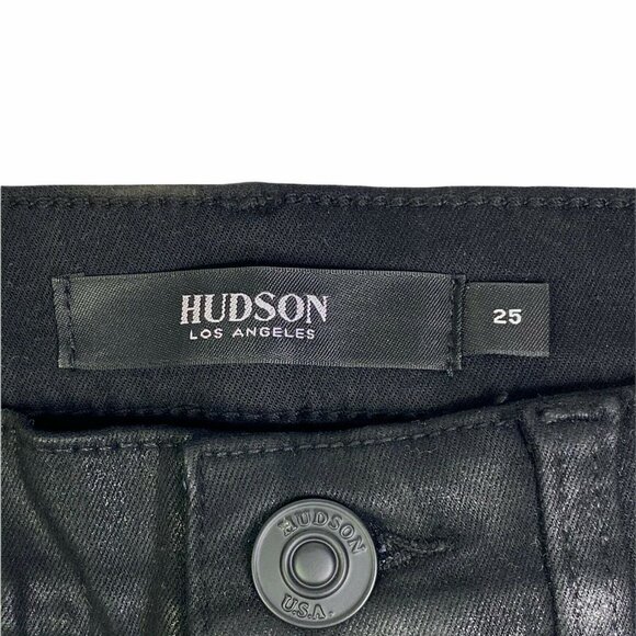 Hudson Los Angeles‎ Womens Black Coated Zipper Pock - Picture 8 of 10